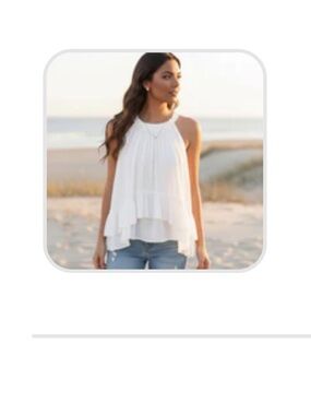 Women’s White Tiered Halter Camisole
